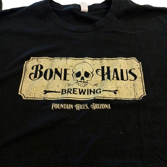 Bone Haus Brewing Arizona T-shirt Black Short Sleeve Cotton Large Bent Bine - Picture 3 of 12